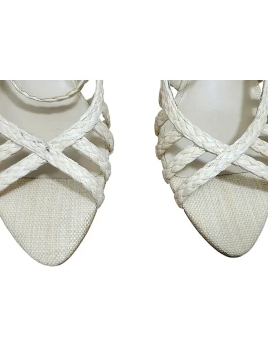 Dolce Vita Yasmin Raffia Sandals Size 8.5 Strappy Block Heel Natural Boho - Picture 5 of 15